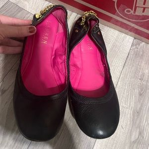 Ralph Lauren ballet flats with chain on back